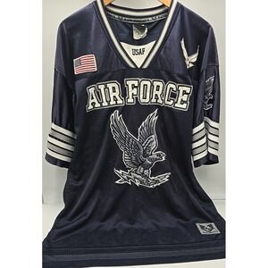 Blue USAF Jersey Military Streetwear Mesh Eagle Air Force Rapid Dominance